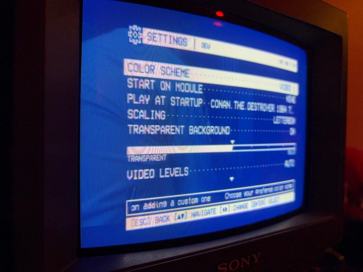 OSD/OS's settings on a Sony CRT television