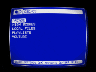 The Trinitron theme: white letters on Video 1's blue
